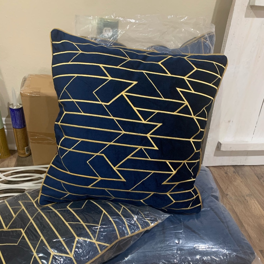 Pillows , 2 Wingback Chairs , 2 sets of Curtains